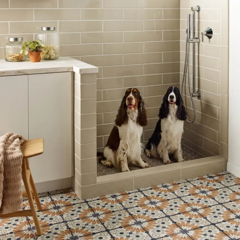Dog shower tile | Stearns Flooring.